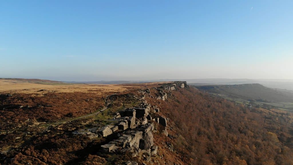 Drone taken photo Nov 2018 - Curbar Edge