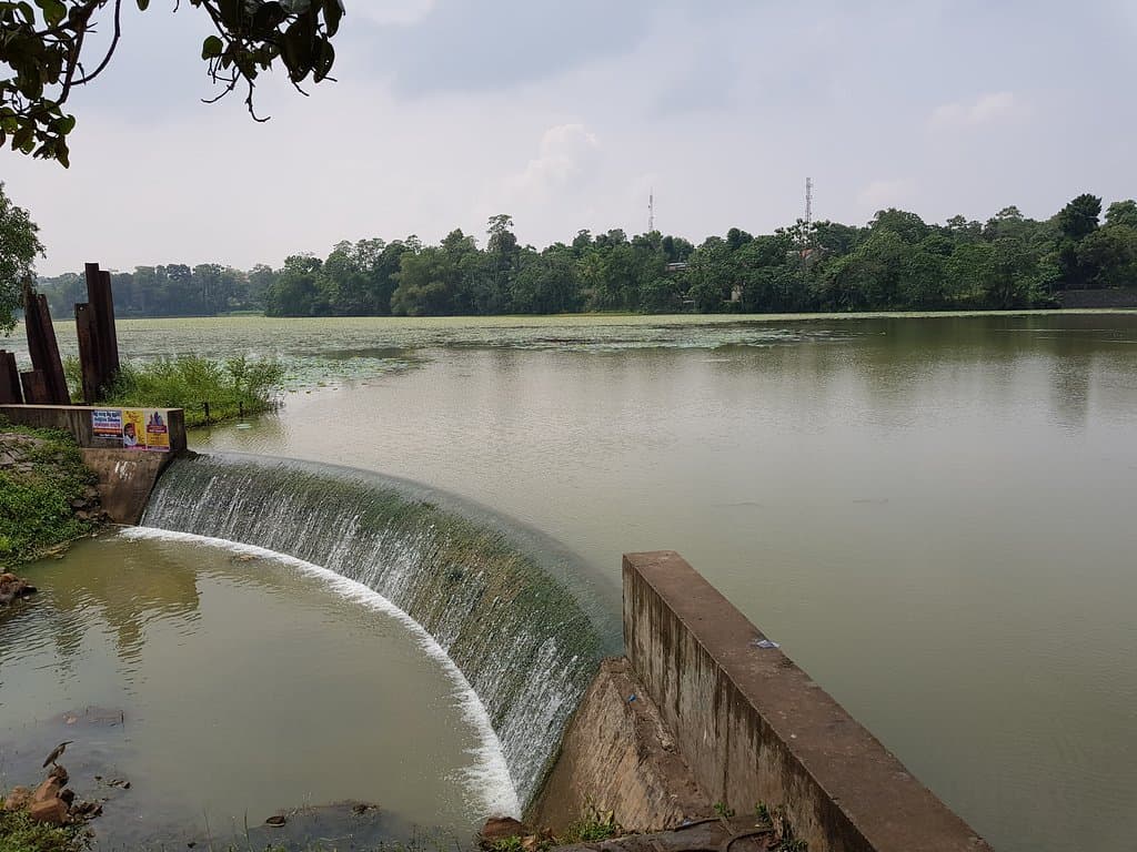 Spillway from the tank.
