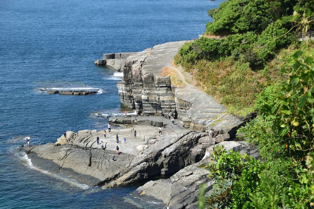 道路から降りていく、途中の風景 人が点在してます
