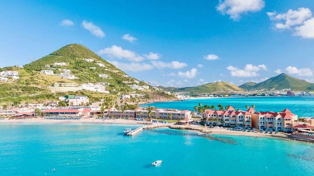 Aerial views of Little Bay Beach, St. Maarten