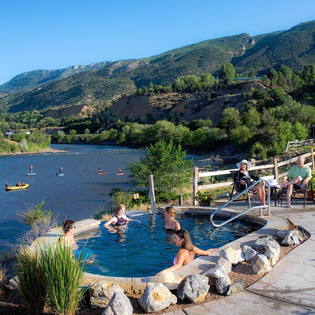 Glenwood Springs is the Land of Water, and there's no better place to enjoy it than Iron Mountain Hot Springs. Soak in pure, hot mineral water as you watch rafters, kayakers and stand-up paddlers making their way down the Colorado River, surrounded by mountain views. 