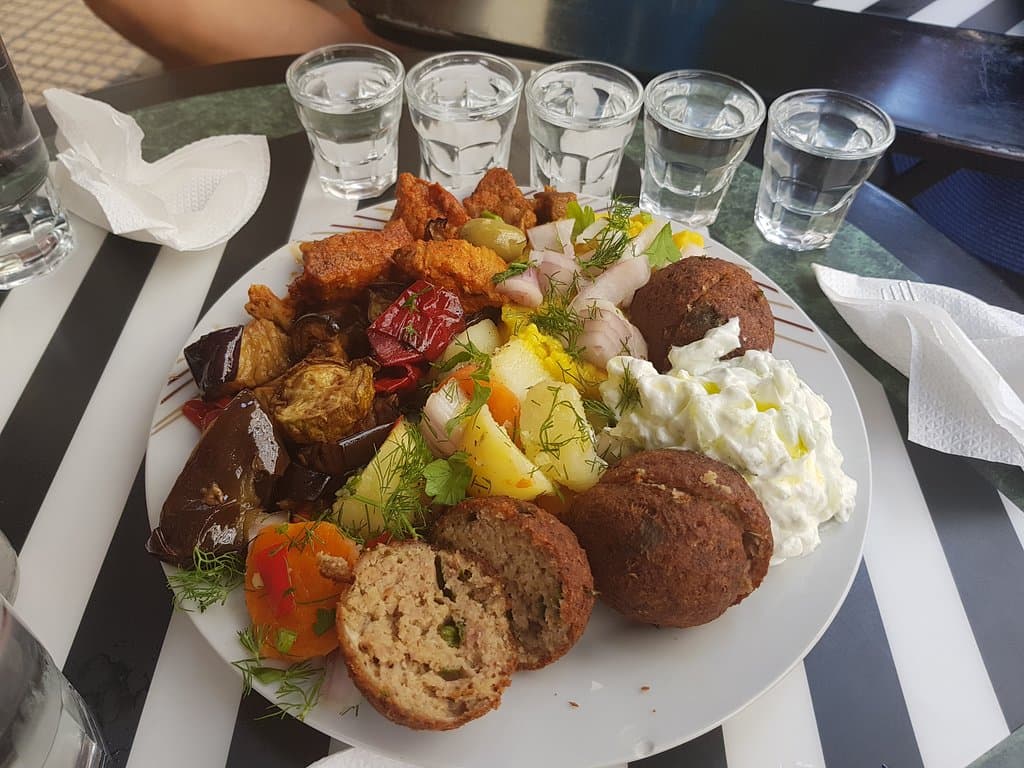 Greek tsipouro with mezze!