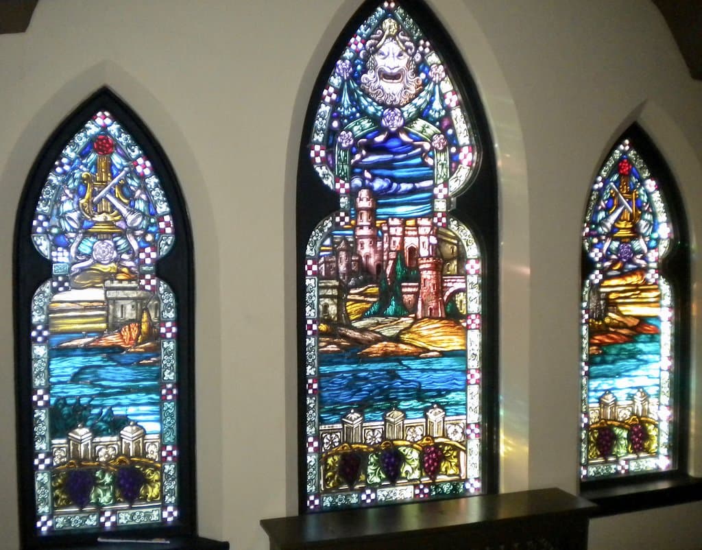 Upstairs stained glass - up close view