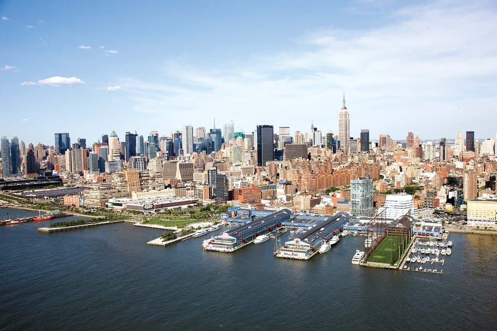 Aerial view of Chelsea Piers