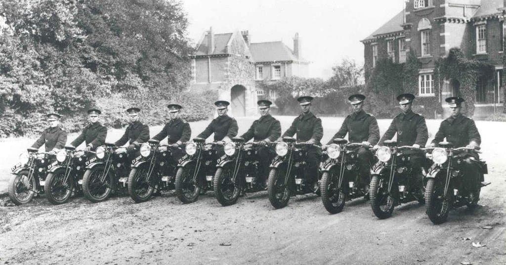 The first motorcycles purchased by Essex County Constabulary for use in the experimental patrol scheme.