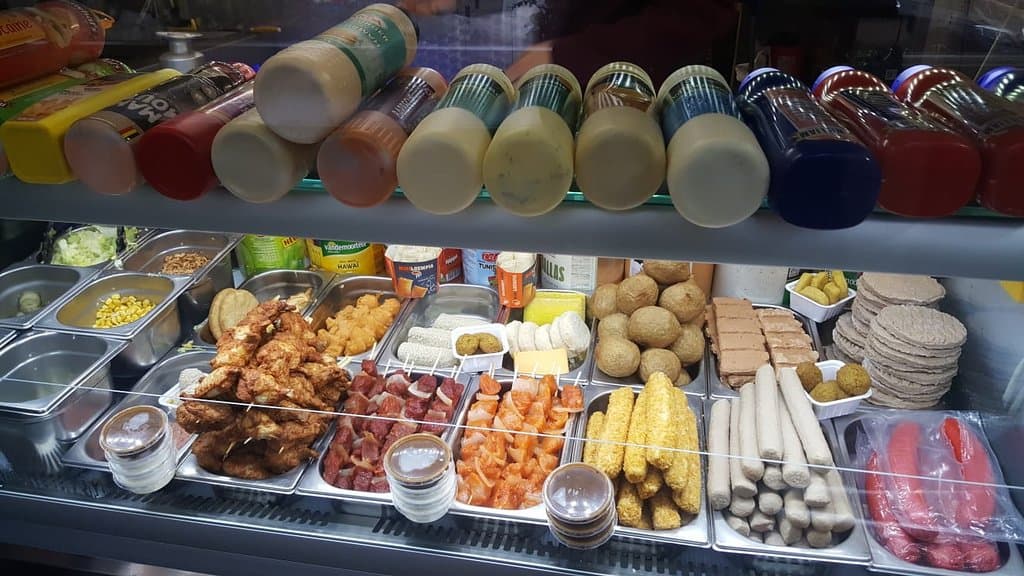 Most available sauces and food