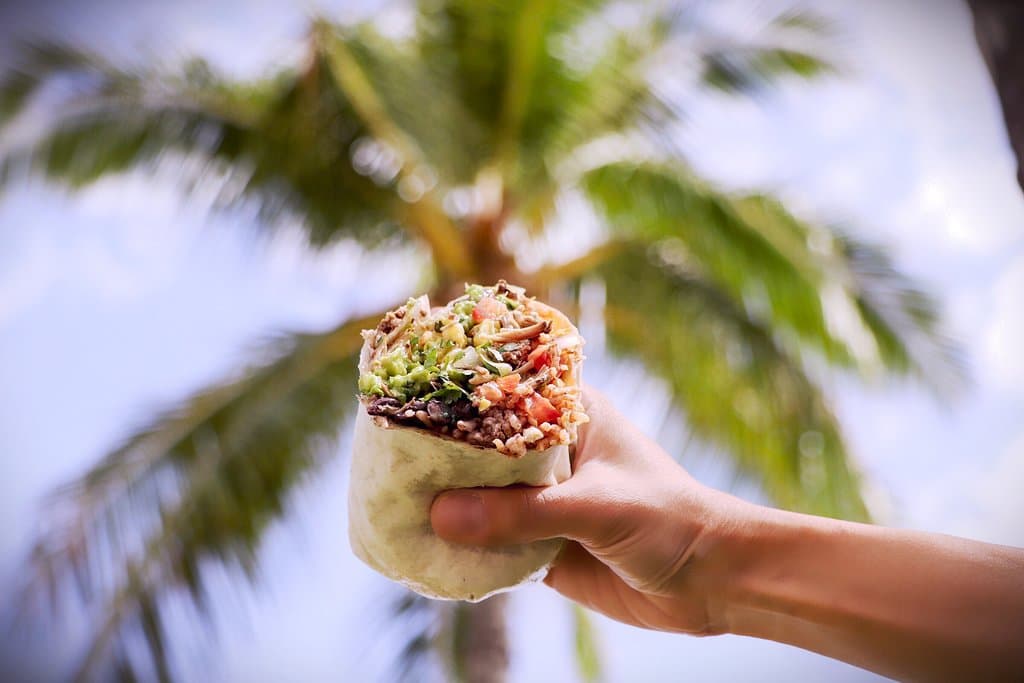 Burritos and more across from Waikiki Beach