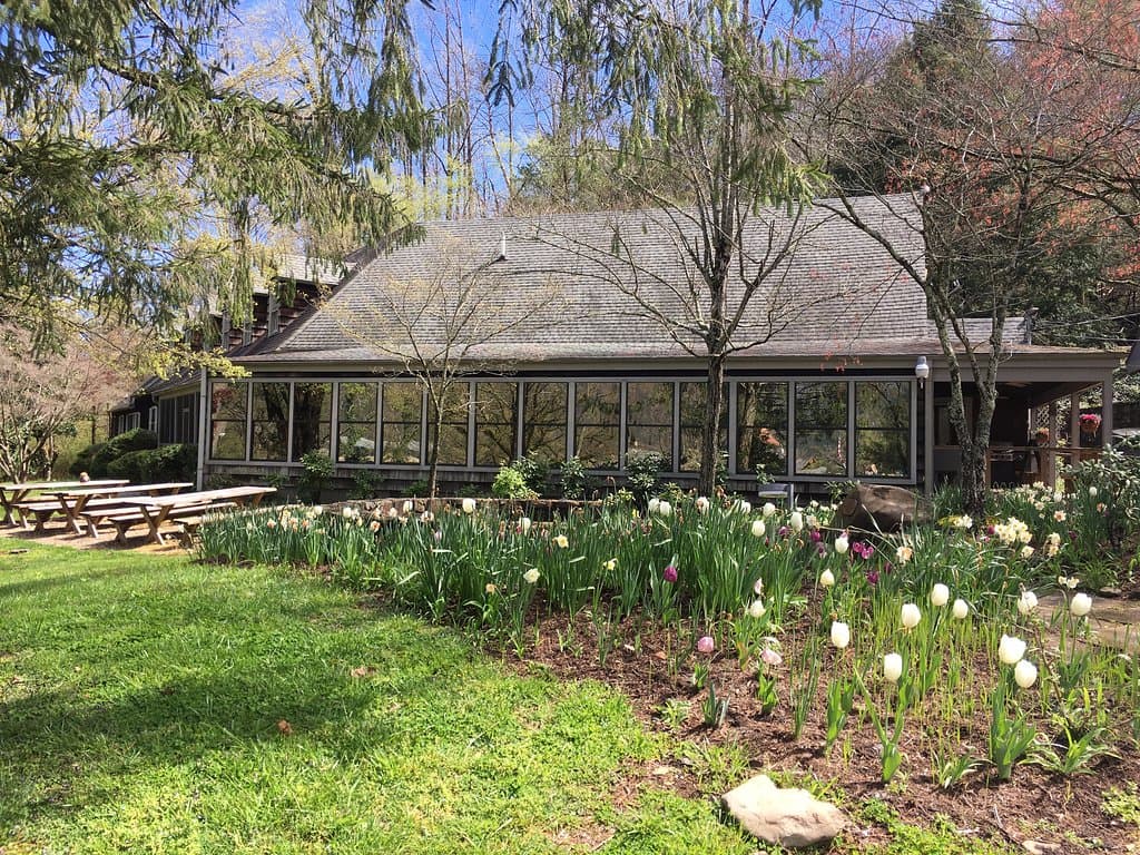 A view of the dining hall.