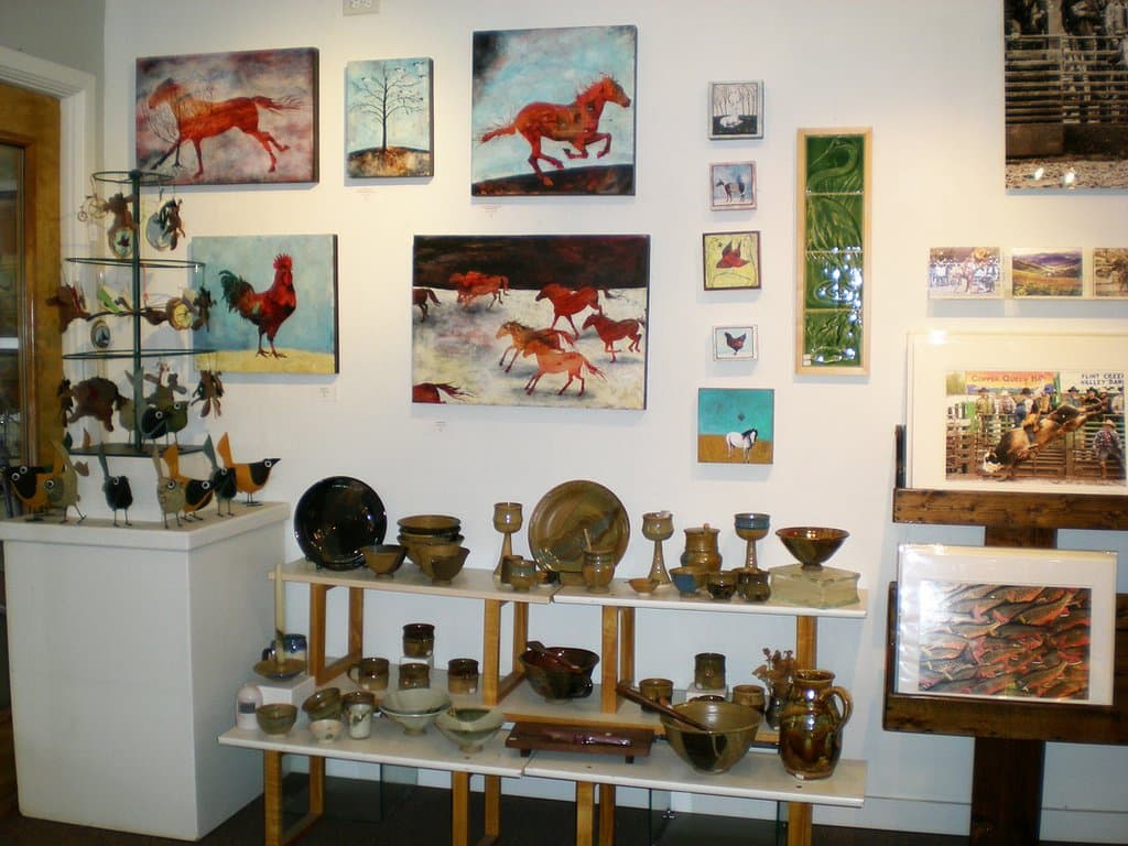 Local art & crafts in the Artists' Shop, Missoula.