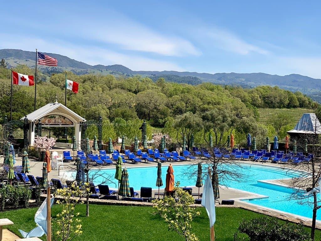 Frances Ford Coppola winery has a pool so children have a place to relax and enjoy too.