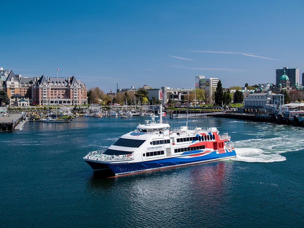 The newer, bigger Victoria Clipper V with year-round daily ferry service between Seattle and Victoria, BC.