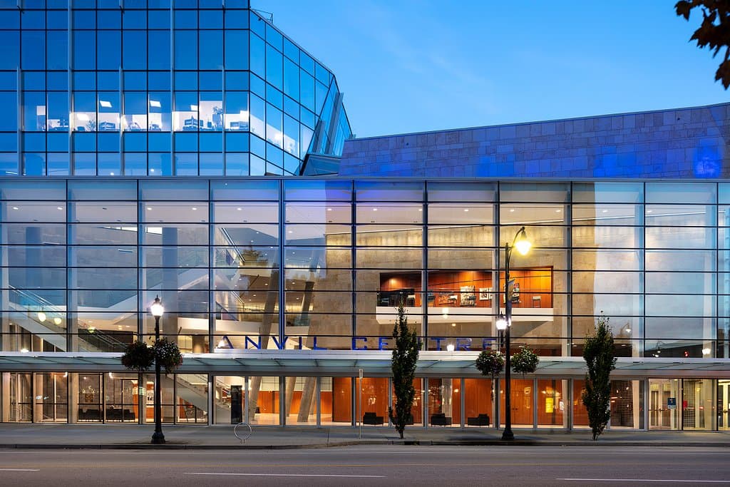 Anvil Centre from Columbia Street.