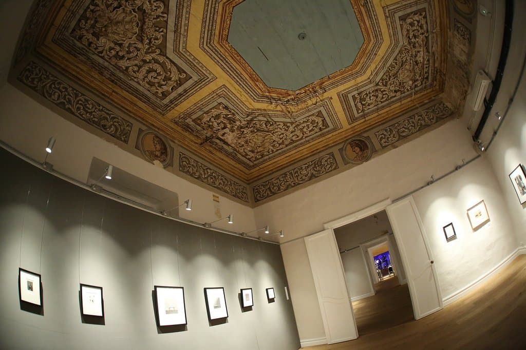Restored ceiling of one of the Art Galleries of Palazzo de La Salle