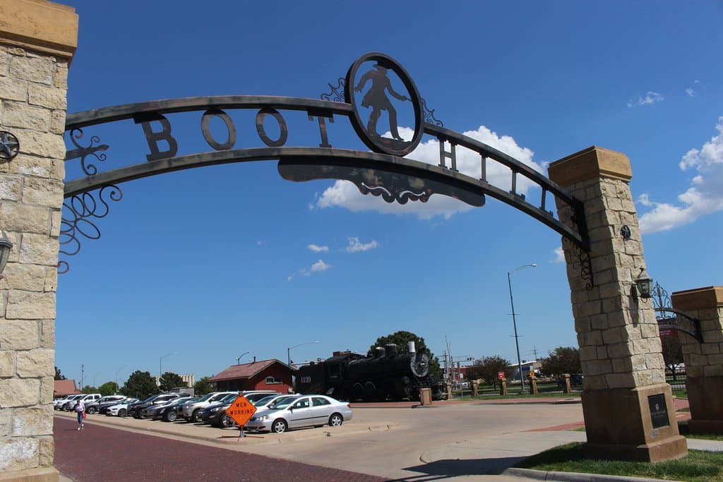 Boot Hill sign by Santa Fe Depot
