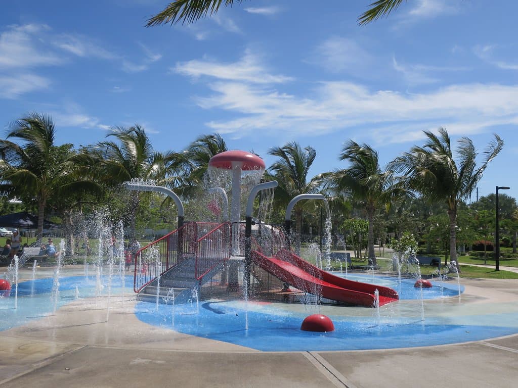 Water feature is great for local families and tourists alike.