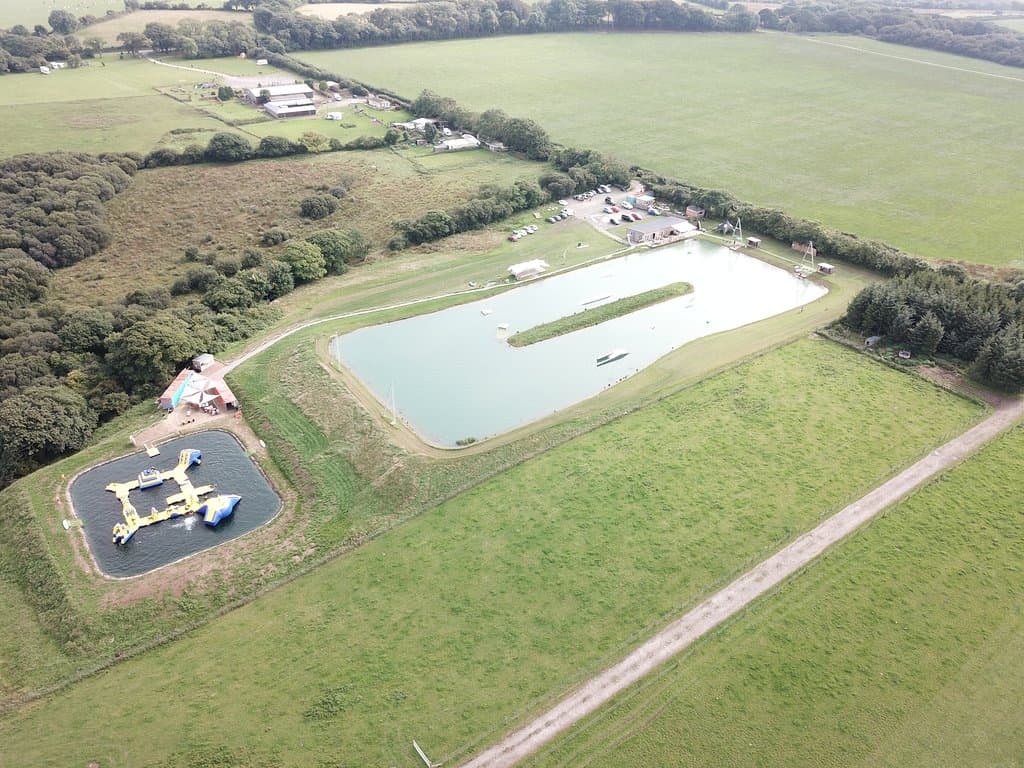Ariel view of the wake park