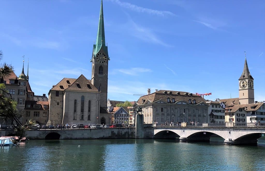Beautiful with the towers across the bridge