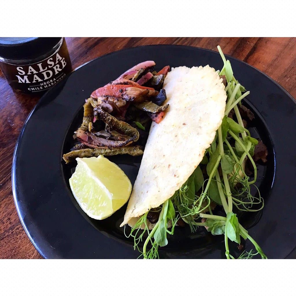 Mushroom Gringa with safari's salsa madre 