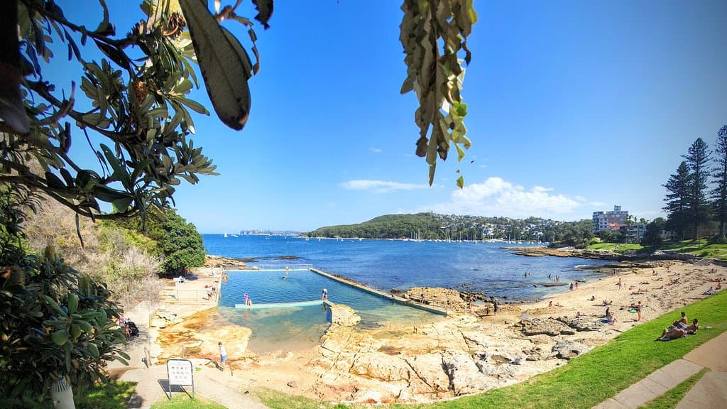 Views over the beach and pool