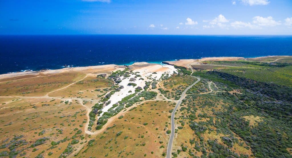 Landscape view of Arikok National Park, Dunes and Boca Prins