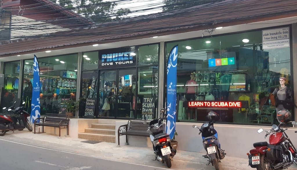 Phuket scuba diving shop - Phuket Dive Tours kata beach office 
