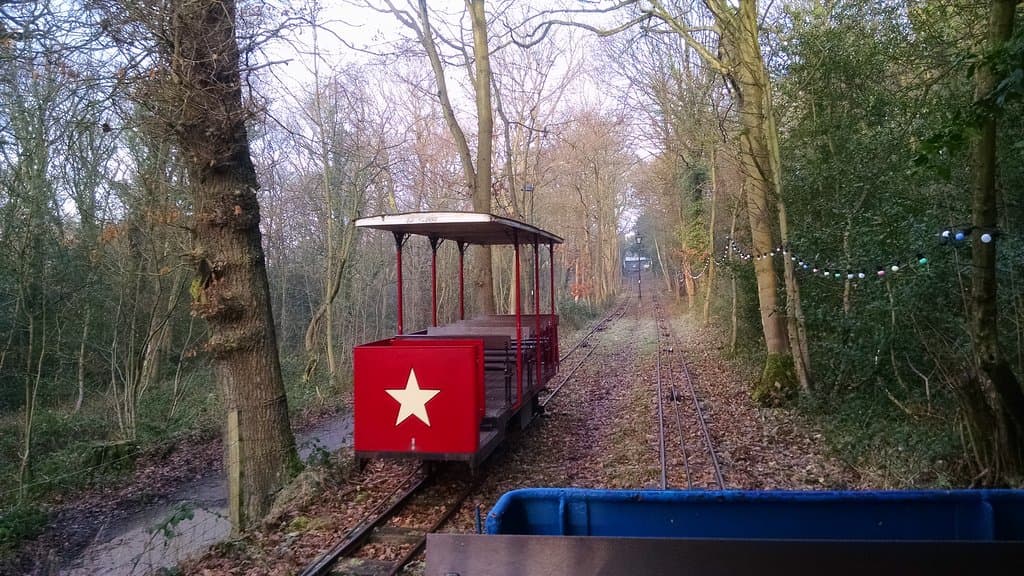 Trams passing at half way point