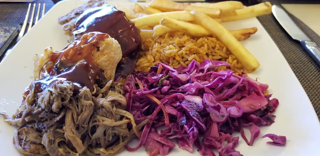 The waitress had the kitchen split our plate, this is 1 of the plates.