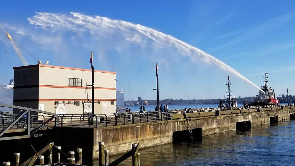 along the waterfront