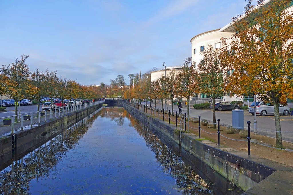Restored Lagan Canal, beside the Arts Centre.