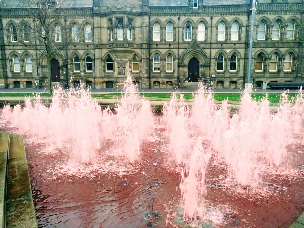 small fountains in the park