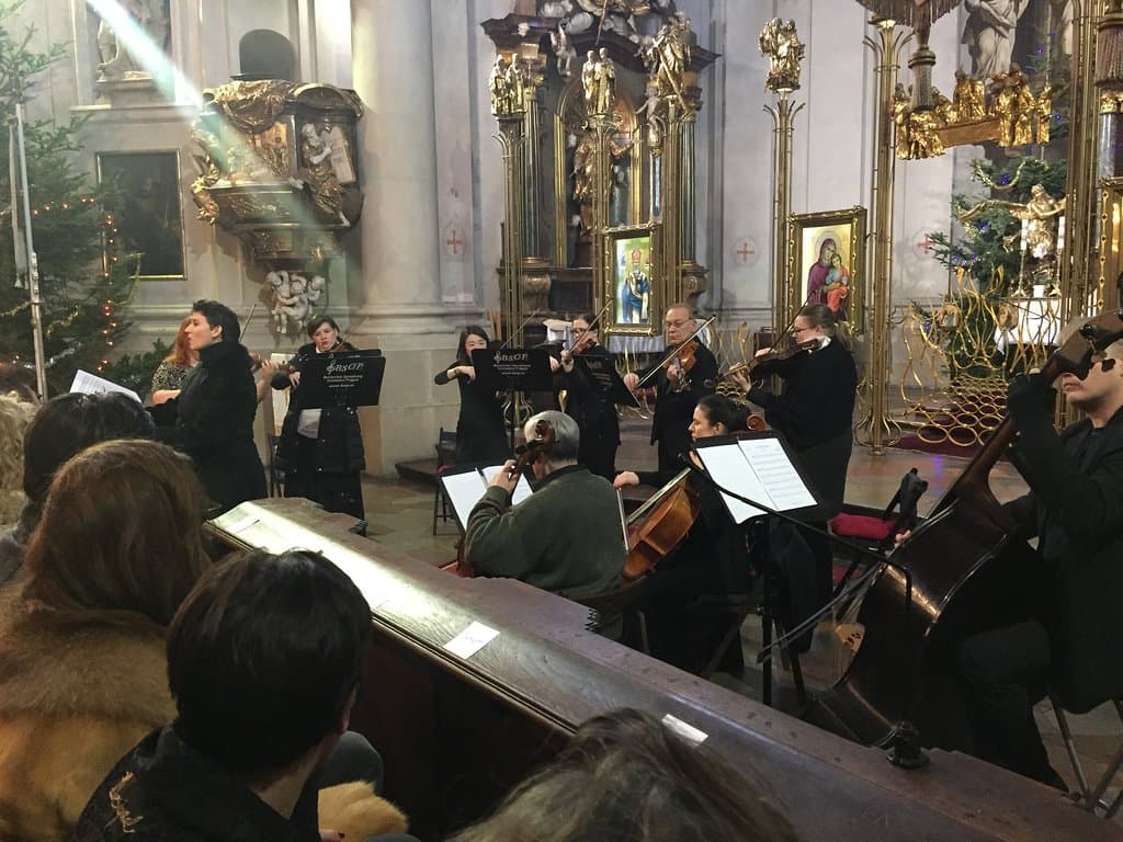 String orchestra and a soprano singer