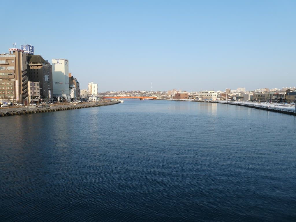 幣舞橋から上流を見る。大きな川です