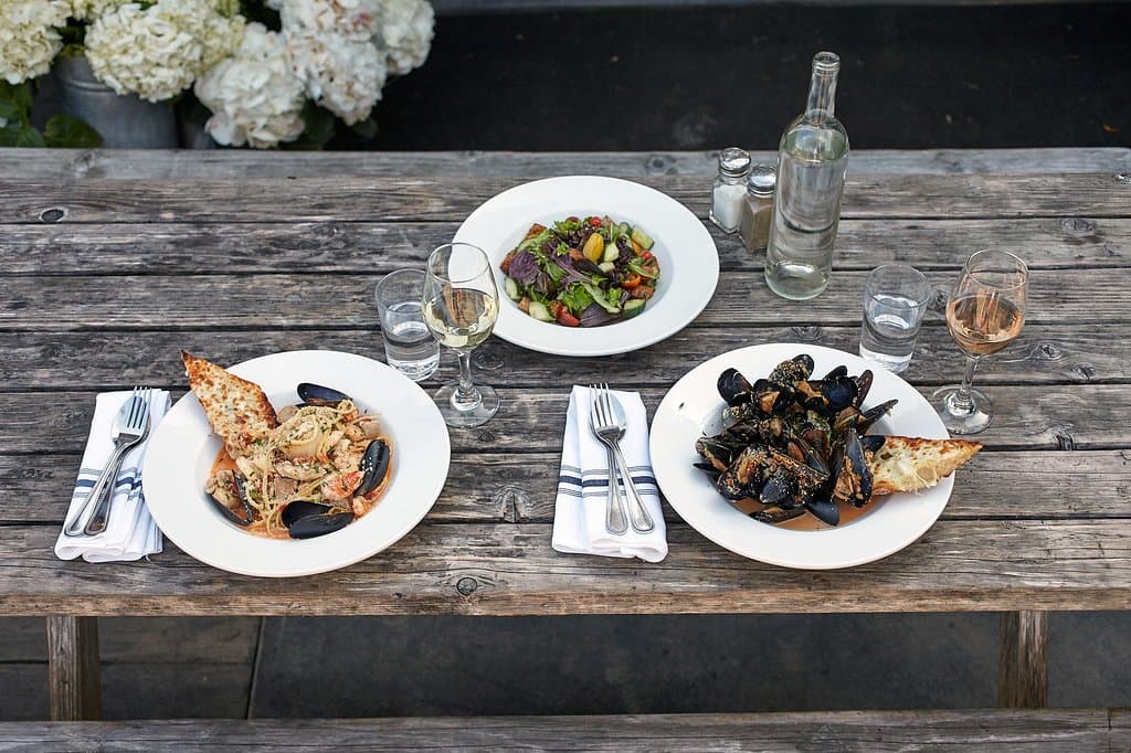 Lunch on our sunny patio