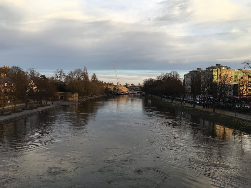 Looking over Ouse towards city from bridge 