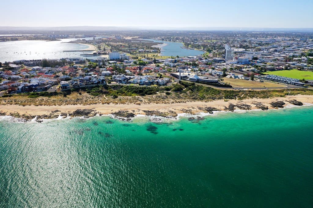 Stunning drone image of Bunbury - the City of 3 Waters.