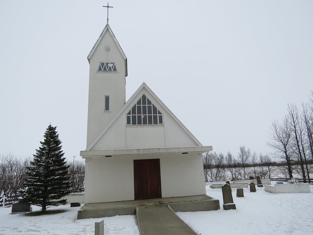 Laugardaelakirkja im Februar 2020