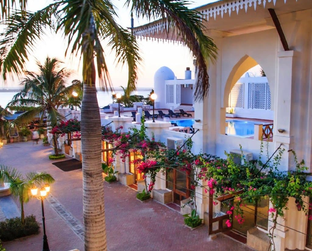 View from the Slipway bridge over the shops and restaurants