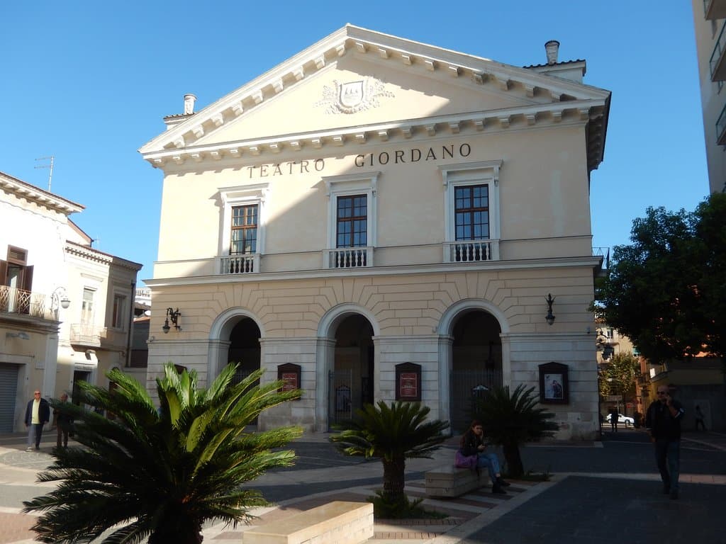  Teatro Giordano - dedicated to Umberto Menotti Maria Giordano (28 August 1867 – 12 November 1948) an Italian composer, mainly of operas, born in Foggia.