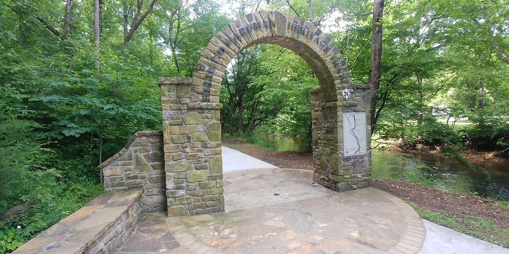 Entrance arch for paved Heritage Trail