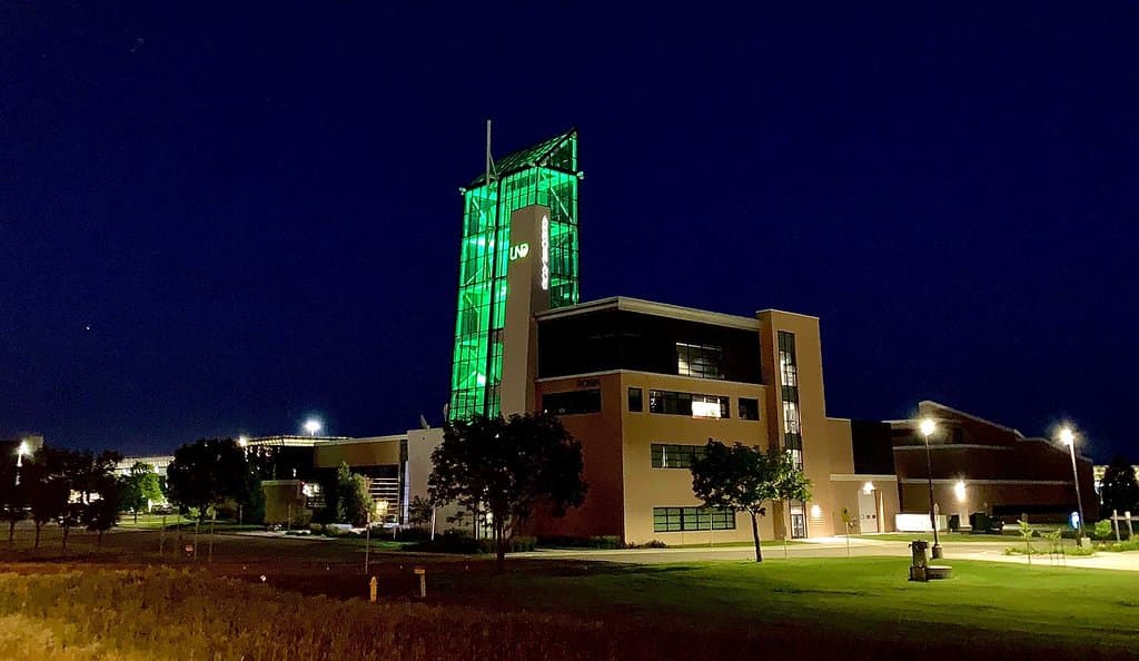 The University of North Dakota Aerospace Center at Robin Hall. July 8, 2020