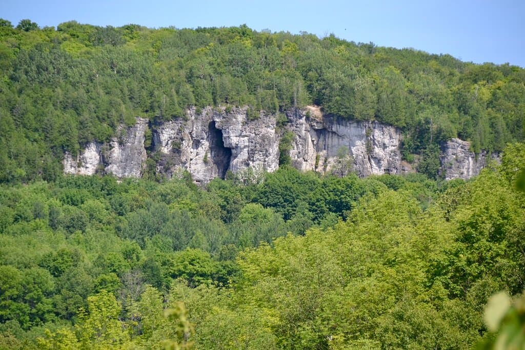 Exposed cliff face
