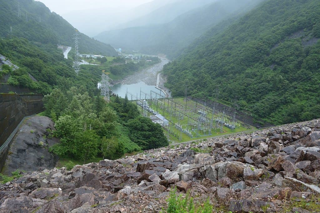 石堤から見た下流側