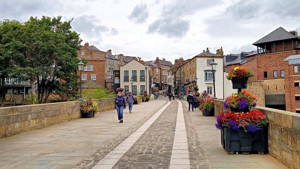 The view along Elvet bridge in Durham.