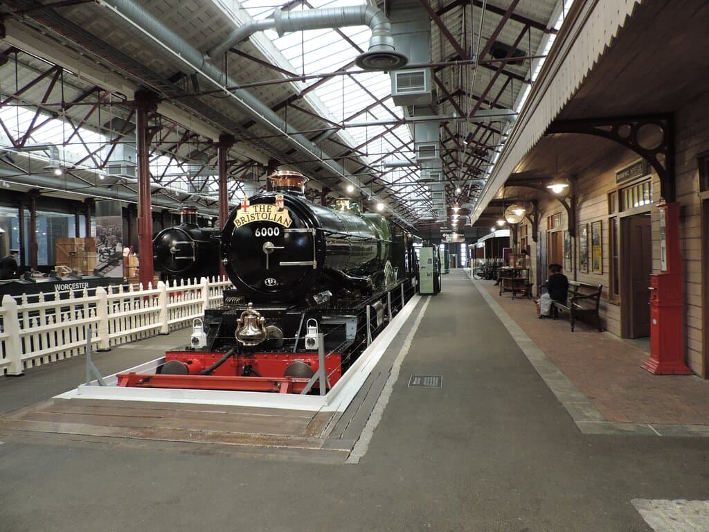 The Station Platform at STEAM – Museum of the Great Western Railway. This image features GWR locomotive No. 6000 King George V, on loan from the National Railway Museum.