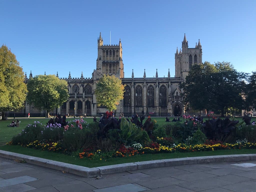 College Green and Cathedral in the back. 