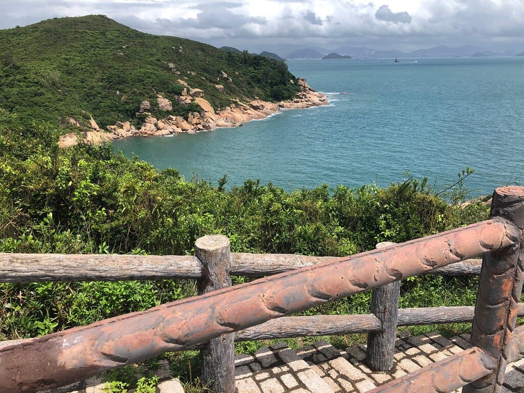 Hiking to the Cheung Chau North Lookout Pavilion. The trail takes you to the highest  point on the island, from which there are panoramic views