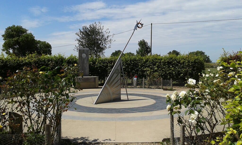 The Battle of Bosworth Memorial Sundial, built on Ambion Hill in 2010 after the actual battlefield location was discovered on private land below the hill.