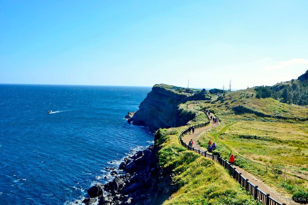 Olle trail along the perimeter of  volcanic mountain  Songaksan