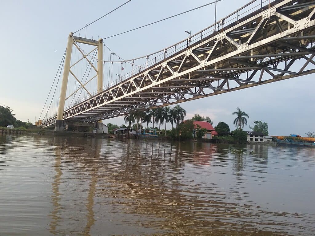 The Barito Bridge seen from below