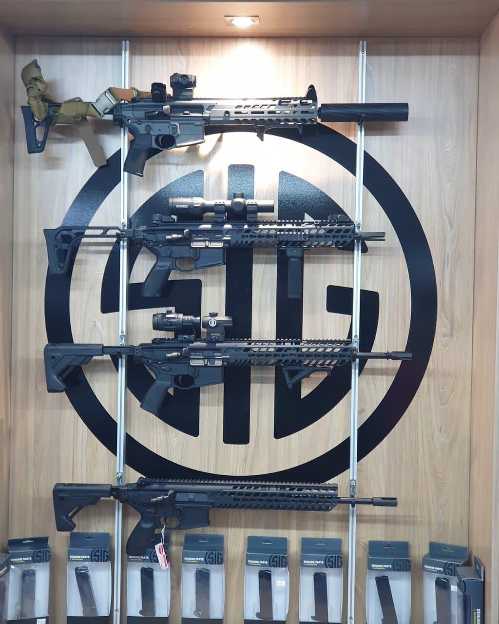 Large selection of rifles, shotguns and handguns for range use.